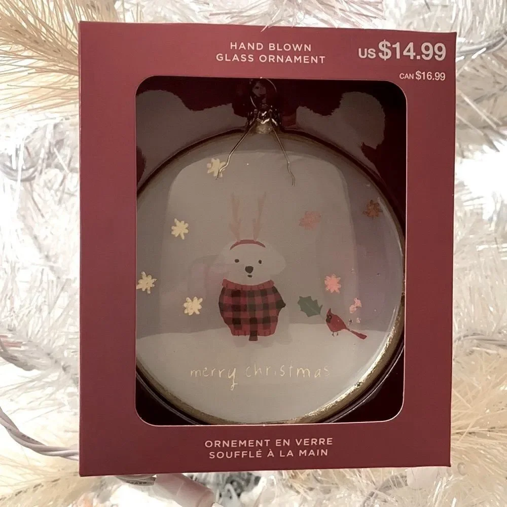 🟢3 for $20—-set of  3 ORNAMENTS  HANDBLOWN DOG LOVERS glass ornaments